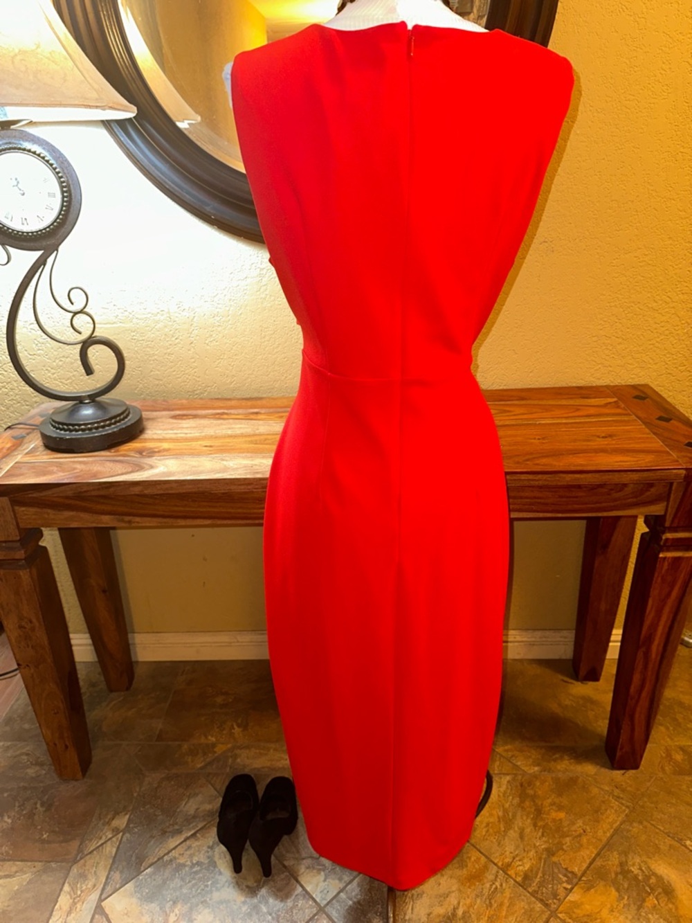 NWT Badgley Mischka Sheath Dress with Wrap Bodice - Picture 4 of 6